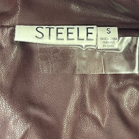 Amanda Steele Faux Leather Pants, Brown High-Waisted with Side Pockets. Sz S - Picture 8 of 11